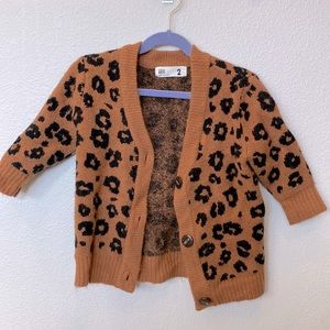 Cotton on kids girls cheetah sweater. Size 2.